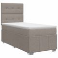 vidaXL Posteľ boxspring s matracom Sivohnedá 90 x 200 cm Látka