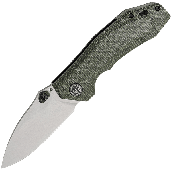 Petrified Fish PFP04GRMW Havrog vreckový nôž 8 cm, Stonewash, zelená, Micarta