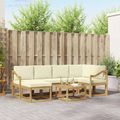 vidaXL Záhradná súprava gaučov 7 ks Biela a krémová