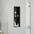vidaXL Sprchový výklenok Čierna 60 x 20 x 9,5 cm Nehrdzavejúca oceľ