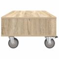 vidaXL Bočný stolík s kolieskami Sonoma dub 90 x 50 x 30 cm