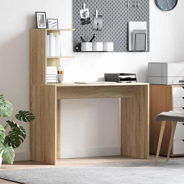 vidaXL Stôl s poličkou dub sonoma 102 x 50 x 124 cm Kompozitné drevo