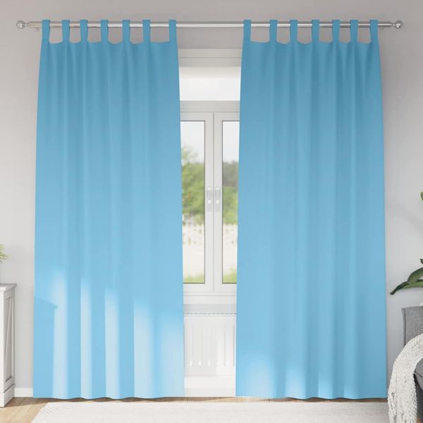 vidaXL Záclony na zatemnenie s krúžkami 2 pcs Svetlomodrá 245 x 140 cm