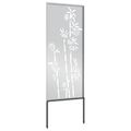 vidaXL Záhradná clona na súkromie Kvetinový Strieborná 50 x 140 cm
