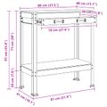 vidaXL Pracovný stôl Čierny 80 x 40 x 91 cm Spracované drevo a kov