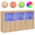vidaXL Komoda s LED svetlami dub sonoma 181,5x37x100 cm