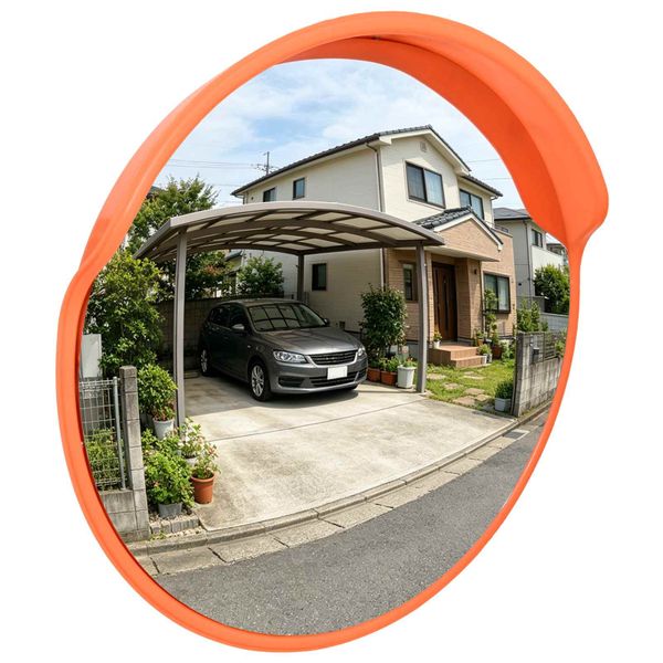 Konvexné dopravné zrkadlo, PC plast, oranžové 60 cm, do exteriéru