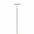 vidaXL Pracovné lano biele 3 mm 25 m polypropylén