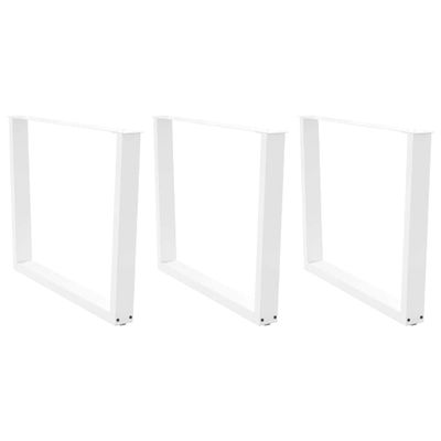 vidaXL Nohy k jedálenskému stolu v tvare V, 3 ks, biele 100 x (72-73,3) cm, oceľové
