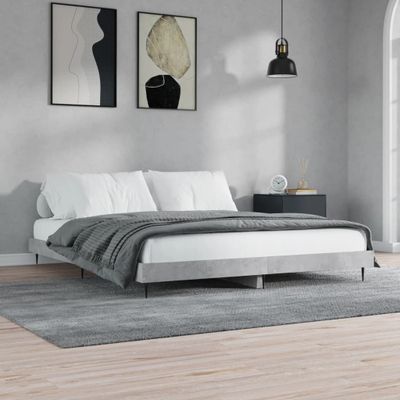 vidaXL Posteľný rám betónový sivý 150x200 cm kompozitné drevo