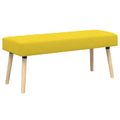 vidaXL Pruhovo prešitá lavica Svetložltá 110 x 40 x 46 cm Látka