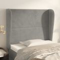 vidaXL Čelo postele so záhybmi bledosivé 83x23x118/128 cm zamat