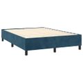 vidaXL Posteľný rám boxsping s matracom tmavomodrý 140x200 cm zamat