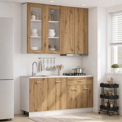vidaXL Kuchynská jednotka LYON 4 ks Dub artisan Kompozitné drevo
