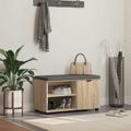 vidaXL Predsieňová lavica s vankúšom Sonoma dub 80 x 38 x 46 cm