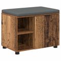 vidaXL Predsieňová lavica s vankúšom Staré drevo 60 x 38 x 46 cm