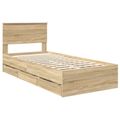 vidaXL Rám postele Sonoma dub 100 x 200 cm Inžinierske drevo