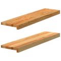 vidaXL Okenný parapet 2 ks svetlohnedá 80x20x2 cm dubový masív