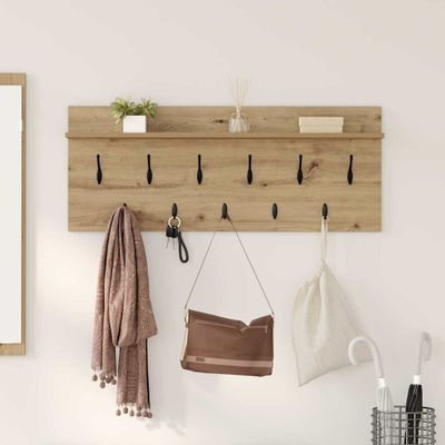 vidaXL Vešiak na stenu Remeselný dub 100 x 40 x 12 cm Kompozitné drevo