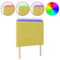vidaXL Čelo postele s LED zelené 100x5x118/128 cm látka
