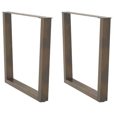 vidaXL Nohy k jedálenskému stolu v tvare V, 2 ks, prírodná oceľ, 80 x (72-73,3) cm, oceľ