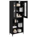 vidaXL Highboard Čierny dub 69,5 x 34 x 180 cm Kompozitné drevo