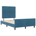 vidaXL Posteľ s pružinovým rámom Tmavomodrá 120 x 200 cm Zamat