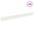 vidaXL Obrubník trávnika 10 ks 103 x 10 cm Oceľ Biela