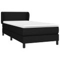vidaXL Posteľný rám boxspring s matracom čierny 90x200 cm látka
