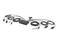 Remote Push Button/Hotkey Switching (C2-DD46-UA2-CBL-KVM) - Prepínač KVM / audio / USB - kompaktný - 2 x KVM / zvuk / USB - 1 miestny používateľ - desktop