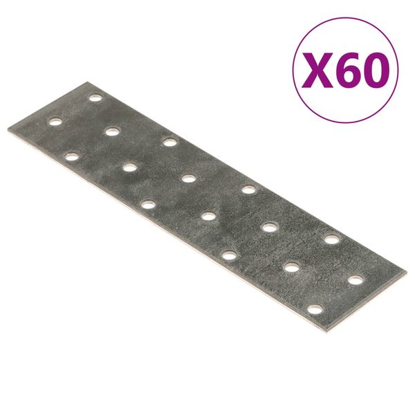 vidaXL Dierované plechy 60 ks 2 mm 160x40 mm pozinkovaná oceľ