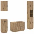 vidaXL Súprava kúpeľňových skríň v 4 kusoch HOORN Dub artisan