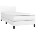 vidaXL Boxspring posteľ s matracom biela 90x200 cm umelá koža