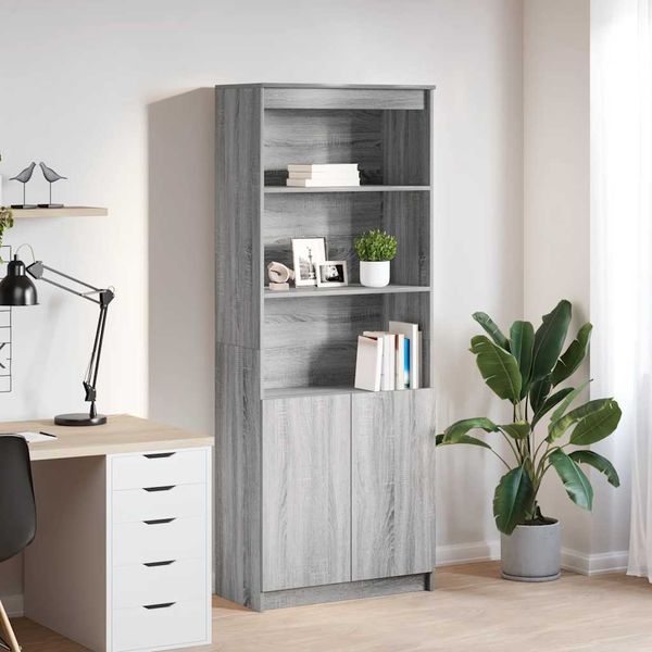 vidaXL Vysoká skrinka sivý dub sonoma 70x35x180 cm kompozitné drevo