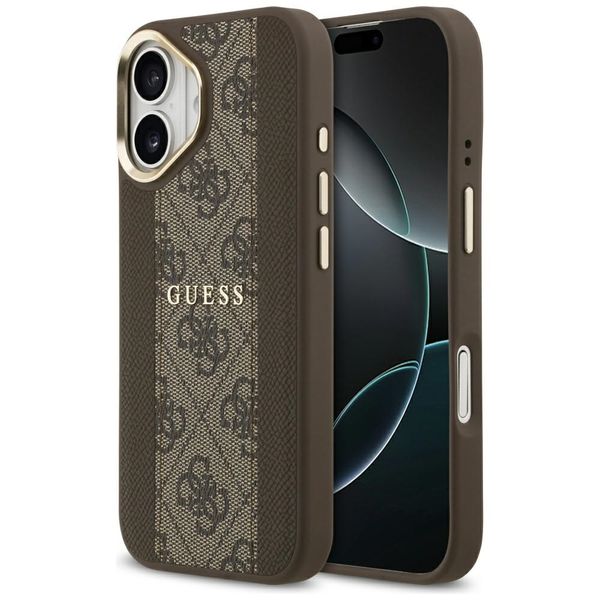 Obal Guess pre iPhone 17 HC MAGSAFE PU W/ 4G PU STRIPE hnedá