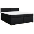 vidaXL Posteľný rám boxspring s matracom čierny 180x200 cm látka