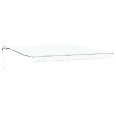 vidaXL Sklopná markíza Biela 400 × 300 cm Tkanina a hliník