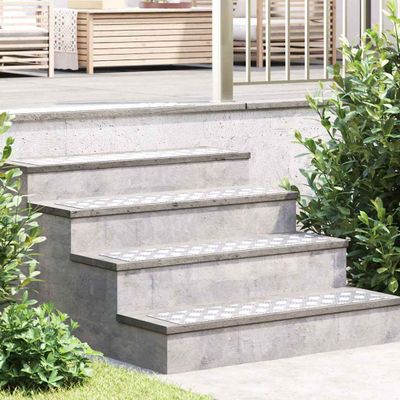 vidaXL Schodový rošt Obdĺžnikový 4 pcs Strieborná 90 x 20 cm Hliník