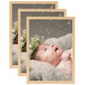 vidaXL Fotorámiky na stôl, koláž 3 ks, svetlý dub 10x15 cm