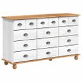 vidaXL Komoda ASKIM Biela 79 x 40 x 133,5 cm Masívne borovicové drevo