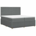 vidaXL Posteľ boxspring s matracom Tmavosivá 200 x 200 cm Látka