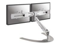 Stojan - plný pohyb - pre 2 LCD displeje - strieborná - veľkosť obrazovky: 10"-24" - stolový stojan, upevniteľné na stôl