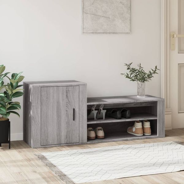 vidaXL Botník sivý dub sonoma 130x35x54 cm spracované drevo