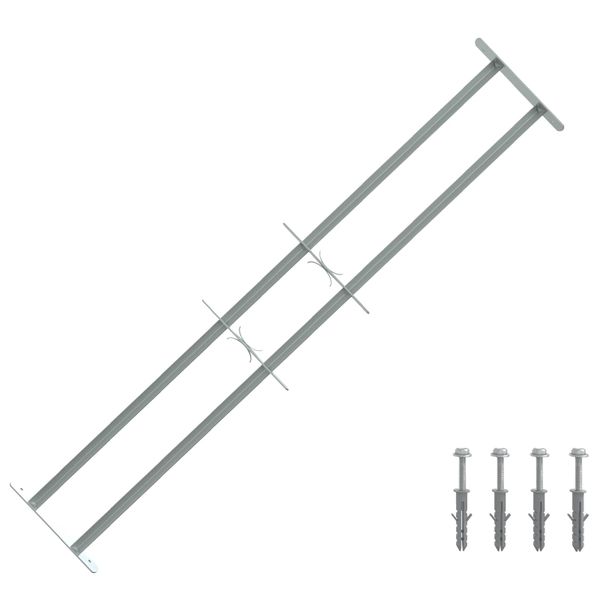 vidaXL Bezpečnostná mreža na okná s 2 priečkami 3 pcs 930-1740 mm