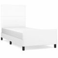 vidaXL Posteľný rám s čelom biely 90x200 cm umelá koža