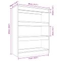 vidaXL Knižnica/rozdeľovač hnedý dub 80x30x103 cm spracované drevo
