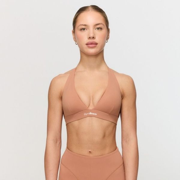 Športová podprsenka Halter Fierce Caramel - GymBeam, veľkosť XS