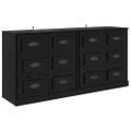 vidaXL Komody 2 ks Čierny dub 70 x 35,5 x 67,5 cm Kompozitné drevo