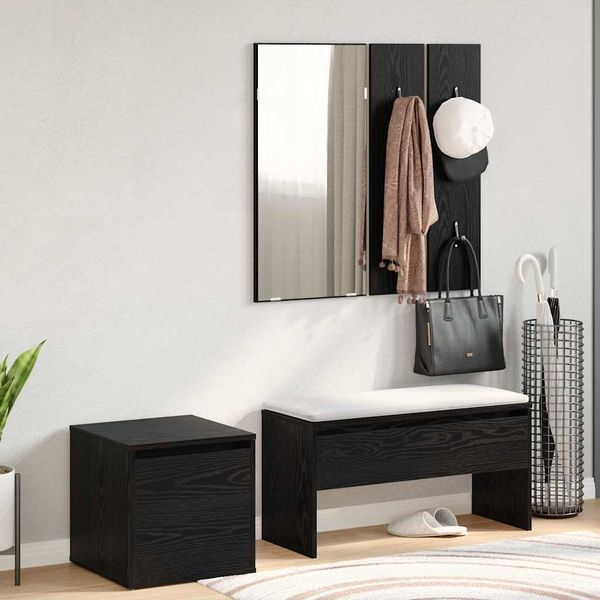 vidaXL Zostava nábytku do predsiene 3 pcs Čierny dub 80 x 31 x 40 cm