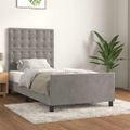 vidaXL Posteľ bez matraca bledosivý 80x200 cm zamat